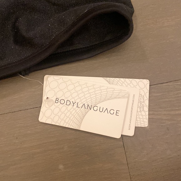 Black sparkly Body Language sports bra, size medium - Picture 3 of 5